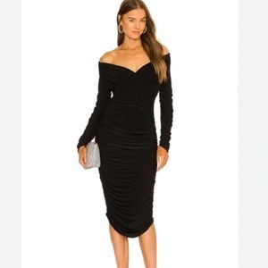 Norma Kamali Tara Dress Long Sleeve Black Size Small